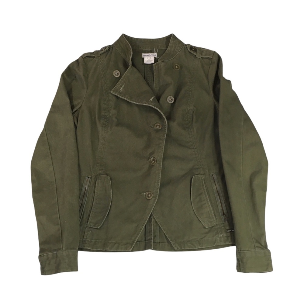 Hang Ten Women’s Lightweight Olive Utility Cotton Button Down Jacket Size S